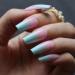Shop Huil Long Pink Blue Ombre Coffin Nails Shiny French Fake Nails for Summer | Glossy Medium Nail Art & Salon Quality - Buy Online on GoSupps.com
