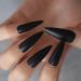 24pcs Extra Long Matte Black False Nails - Full Coverage Reusable & Long Lasting - International Shipping Available - Buy Online on GoSupps.com