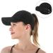 Criss Cross Ponytail Hat - Distressed Mesh Womens Baseball Cap Dad Hat in Sgx-black - Buy Online on GoSupps.com