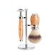 M HLE shaving set - Purist series - Silvertip Fibre - safety razor - Karelian curly birch