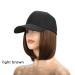 Iluu Light Brown Short Straight Bob Wig with Hat | 9 Short Art Hair Extensions & Adjustable Black Baseball Cap for Women Bobo 23cm - Buy Online on GoSupps.com