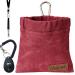 Dog Training Kit Puppy Dog Treat Pouch Bag with Dog Clicker and Silent Whistle with Lanyard Hands-Free Training Dog Treat Pouch Includes Carabiner for Pet Puppy Travel or Outdoor Use (Red) Red-2