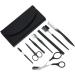 OBHDRERRY 8-Part Stainless Steel Eyebrow Tool Kit for Women - Precision Tweezers Scissors & Comb - Best Makeup Trimming Set (Black) - Buy Online on GoSupps.com