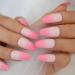 Blush Ombre False Nails - Matte Medium Coffin Finish | 24pcs Set for Women & Girls - International Shipping - Buy Online on GoSupps.com