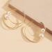 Rumtock Pearl Statement Hoop Earrings - Women's Fashion Lightweight Circle Beaded Earrings - Buy Online on GoSupps.com
