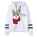 Bigfanshu in Women's Clothing Christmas Printing Stripe Round Collar Long Sleeves Sweater Tops White