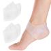 GQTJP Silicone Heel Protector Heel Cups  Heel Pads for Plantar Fasciitis Relief  Heel Sleeves for Heel Spurs  Heel Pain  Heal Dry Cracked Heels  Achilles Tendinitis (White - 2 Pairs)