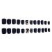 CSch false nails 24PCs/boxed wearing manicure black fake nail patch detachment Celebrity Black Diamond Pre Design Acrylic Press on Nails for Girl