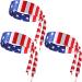 SATINIOR 3 Pieces American Flag Tie Headband Patriotic Sports Tie Bandana Fourth of July Independence Day Accessories USA Stars Sweatband Head Wraps for Exercise Men Women