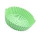 Zerodeko Air Fryer Pan Toaster Oven Pan Non Stick Baking Pan Oven Liner Silicone Air Fryer Mat Basket Round Green 19X19X6CM