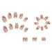 RikView Medium French Tip Press-on Nails with Flowers Almond Design - Nude Almond Fake Nails for Women - Buy Online on GoSupps.com