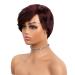 ISHINE Short Human Hair Wig with Bangs - Burgundy Pixie Cut Wig for Black Women 6 inch (Burgundy Mixed Black) - Buy Online on GoSupps.com
