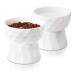 Frewinky Cat Bowls,Ceramic Cat Bowls Anti Vomiting,Raised-Cat Food and Water Bowl Set for Cats and Small Dogs,13.5 Oz Pure White
