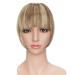 Synthetic Straight Bangs - Ash Brown & Bleach Blonde - Clip In On Hair Extensions Front False Bang Fringe Hairpiece For Women Beauty
