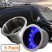 Stainless Steel Boat Cup Holder Inserts (5 Pack) - Marine/RV Camper Drink Holder with Drain - Lucky Seven - Buy Online on GoSupps.com