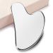 Dr. Pure Jade Stone Gua Sha Massage Tool  Stainless Steel Guasha Facial Tool for Face and Body Massage  Reduce Puffiness Anti Wrinkle Tighten Skin  Face Sculpting Tool  Skin Care Set Silver D- Silver Guasha