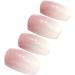 French False Nails Pink Gradient Press on Nails Natural Square Stick on Nails Ballerina Acrylic Short Fake Nails 24pcs for Women and Girls - Buy Online on GoSupps.com