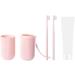 Travel Toothbrush Holder & Case | Dustproof Multifunctional Travel Set for Toothbrush & Toothpaste - Perfect for Camping Business Trips & Travel - Pink - Buy Online on GoSupps.com