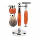 Crody simplicity men's rasier brushes 2-in-1-shaving holder manual razor tool stand male razor brush shaving brush-stand set Male Silver
