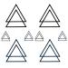 Oottati Small Cute Temporary Tattoo Wrist Geometric Triangles (Set of 2)