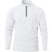 BGOWATU Men's UPF 50 Quarter Zip Polo Shirt - White, Large | Quick Dry Golf Shirt - Buy Online on GoSupps.com