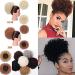10 Inch High Puff Afro Curly Wig Ponytail - Synthetic Kinky Curly Hair Bun Clip-In | International Shipping - Buy Online on GoSupps.com