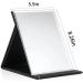 Youlanda Portable Folding Makeup Mirror with Stand - Travel Vanity Desk Mirror - PU Leather, Black - Buy Online on GoSupps.com