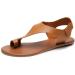 Bunion Corrector Women's Soft PU Leather Flat Sandals - Khaki (EU 35-43) | Comfortable & Therapeutic Design - Buy Online on GoSupps.com