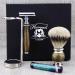 Luxury Men's Wet Shaving Set | Silver Tip Brush DE Safety Razor (Blades NOT Included) & Dual Stand | Free Alum Stick - International Shipping Available - Buy Online on GoSupps.com