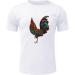 BEUU Men's Short Sleeve T-Shirt - 2022 Summer Cock Print Crewneck Tee in White XXL - Buy Online on GoSupps.com