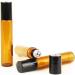 Yizhao 10ml Amber Roll-On Glass Bottles - 36 Pack with Stainless Steel Rollers for Essential Oils Aromatherapy Fragrance and Massage - Buy Online on GoSupps.com