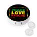 Peace Love Reggae Round Case For Contact Lens Kit Storage Box with Mirror Printed