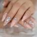 HUL Artificial Nail Tips - Natural Color Acrylic Pointed Toes with Strass Design | 24 Long High Heels Manicure Essentials - Buy Online on GoSupps.com