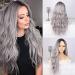 ColorfulPanda Ombre Grey Long Wavy Curly Wig for Women - Dark Roots Black - Cosplay & Daily Wear - Buy Online on GoSupps.com