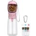 Cotop water bottle dog on the go 550ml portable dog drinking bottle with 100ml dog feed bottle plastic travel bottle for dog small (pink) pink 550ml+100ml