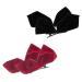 Bamboopack 4 pieces / 2 pairs velvet hair clips with loop hairpins monochrome French style grinding with crocodile terminals for Christmas birthday everyday life (red / black)