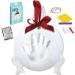 BabySquad Baby Handprint Footprint Clay Keepsake Ornament Kit - Non Toxic - Shatter Proof - Air Dries - Ultra Light. Includes Stencil, Easel, 4 Ribbons, Claypack, Rolling Pin and More!