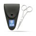 SMI Beard Scissors for Men Mustache Scissors Eyebrow Scissors Small Scissors for Facial Hair Stainless Steel Grooming Scissors with Case