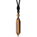 YATOJUZI Tiger Eye Healing Crystal Stone Necklace Hexagonal Pointed Pendant Necklaces Adjustable Rope Natural Gemstone Necklace Reiki Enger Quartz Jewelry for Women Men Yellow-Tiger Eye