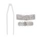 Iced Out Diamond Teeth Grillz Set for Men Women Plating Hip Hop Gold Grills for Your Teeth Teeth Jewelry and Accessories for Halloween Party Show Silver
