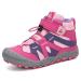Mishansha Outdoor Ankle Hiking Boots Boys Girls Trekking Walking Shoes with Hook and Loop Toddler (1-4 Years) 9.5 Toddler Buckle Pink
