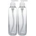 BRIGHTFROM Lotion Pump Bottles, Empty 8 OZ, BPA-Free, PET Refillable Plastic Containers, Clear with White Dispenser for - Soap, Shampoo, Lotions, Liquid Body Soap, Creams and Massage Oil (2 PACK) Pack of 2