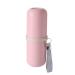 Digjobk toothbrush cup portable travel toothbrush holder wheat straw toothpaste mug container environmentally friendly double use bathroom tool cup scatole (color: pink) 20.8*7.8 Rose