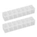 2Pcs Pill Cases Storage Convenient Visible Pill Organizers Transparent