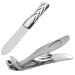 Angled Head Toenail Clippers for Seniors Thick Nails Large Finger Nail Clippers with Metal Nail File Toenails Nail Cutter Trimmer for Men Women Seniors (Silver/2P-1)