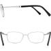 RB Pilot Blue Light Blocking Reading Glasses for Women - Metal Frame Spring Hinge Stylish Black & Silver Design - 1.0x Magnification - Buy Online on GoSupps.com