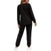 WIHOLL Women's Black Button Down Lounge Set with Sweatshirt and Sweatpants - Medium - Buy Online on GoSupps.com