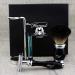 Men's Black Shaving Kit - Badger Hair Brush Safety Razor & Stainless Steel Stand | Premium Grooming Set - Buy Online on GoSupps.com