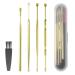 Portable Ear Cleaner Stainless Steel Ear Spoon Set Stainless Steel Ear Wax Remover Reusable Stainless Steel Ear Wax Remover Set Ear Wax Easily Removed Ideal for Personal and Home Use(Golden)