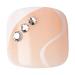 KISS imPRESS Press-On Pedicure Fake Toenails Kit - Square Bejeweled Pink & White Nails with Prep Pad, File, Stick - 24 Nails - Buy Online on GoSupps.com